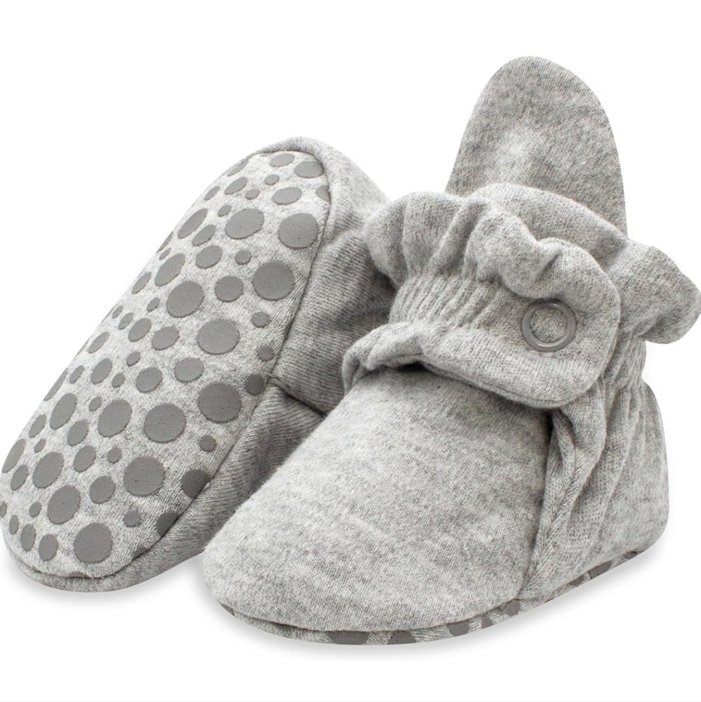 Zutano Organic Cotton Baby Booties with Gripper Soles Fits 12-18 Months
